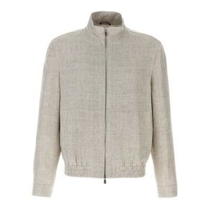 Brunello Cucinelli Diagonal Wool And Silk Bomber Jacket - NWT